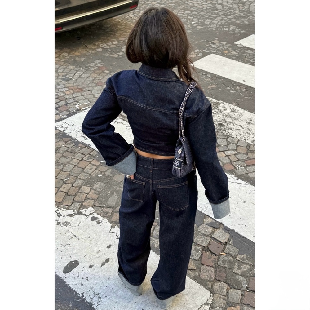 TURNED-UP SLEEVE TRF DENIM JACKET